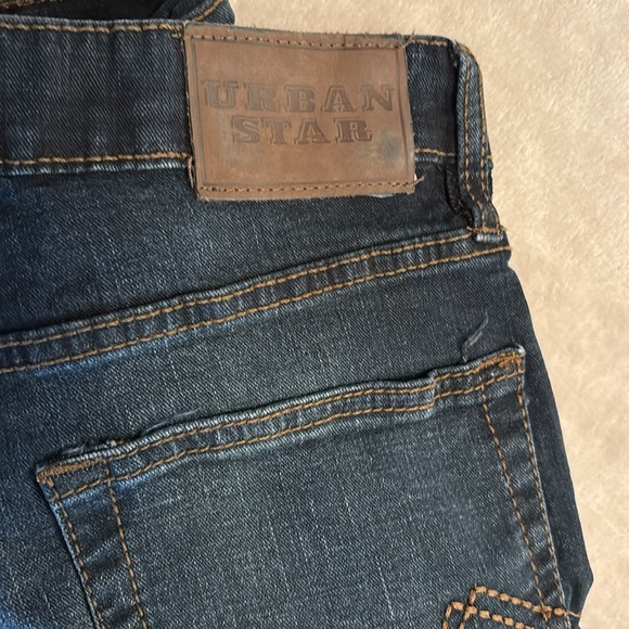 Urban Star Mens Jeans Relaxed Fit 34/30 34 30 dark wash distressed denim - Picture 6 of 8